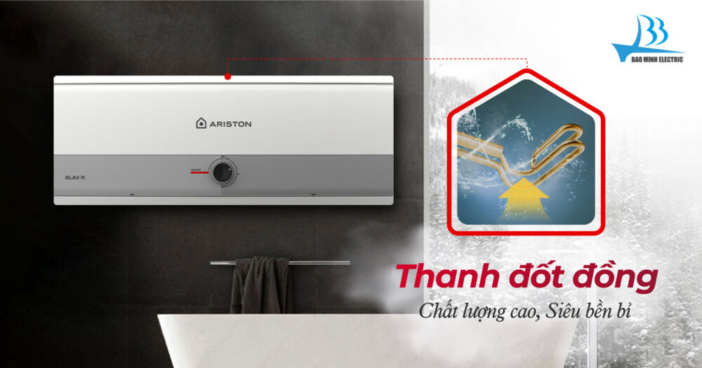 bình nóng lạnh ariston sử dụng thanh đốt đồng