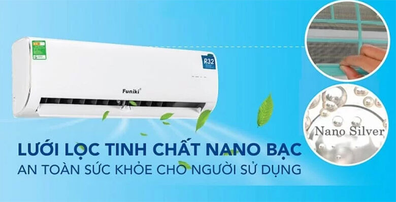 điều hòa funiki 2 chiều inverter 9000 btu hih09tmu - lưới lọc tinh chất nano