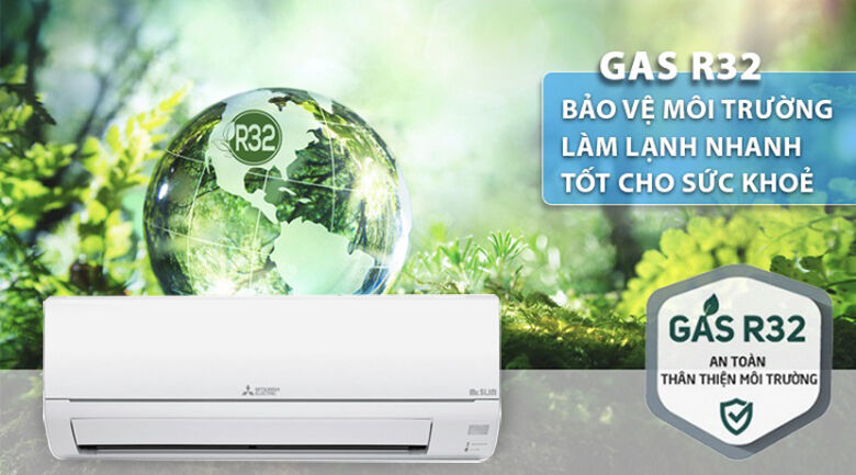 sử dụng gas r32 - điều hòa mitsubishi electric 1 chiều 9212 btu ms-js25vf