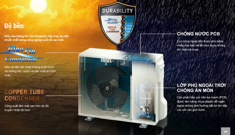 điều hòa panasonic dàn nóng màu xanh chống ăn mòn