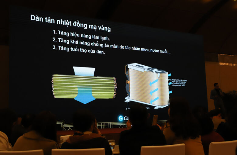 điều hòa casper dàn đồng, cánh tản nhiệt mạ vàng chống ăn mòn