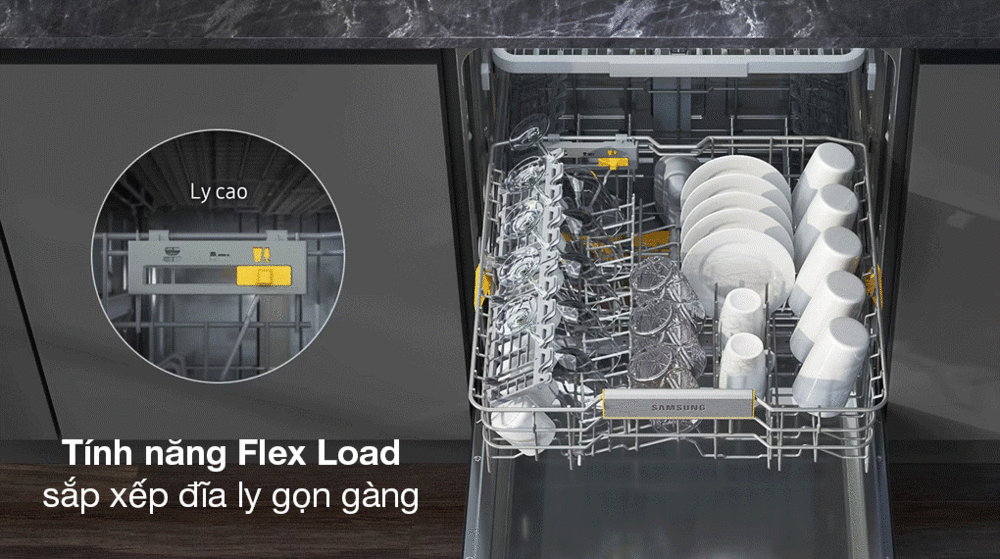 máy rửa bát độc lập samsung bespoke dw60cb750fapsv - khay rửa