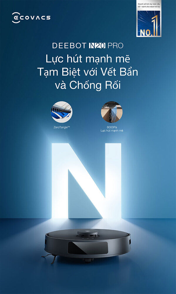 robot hút bụi lau nhà ecovacs deebot n20 pro