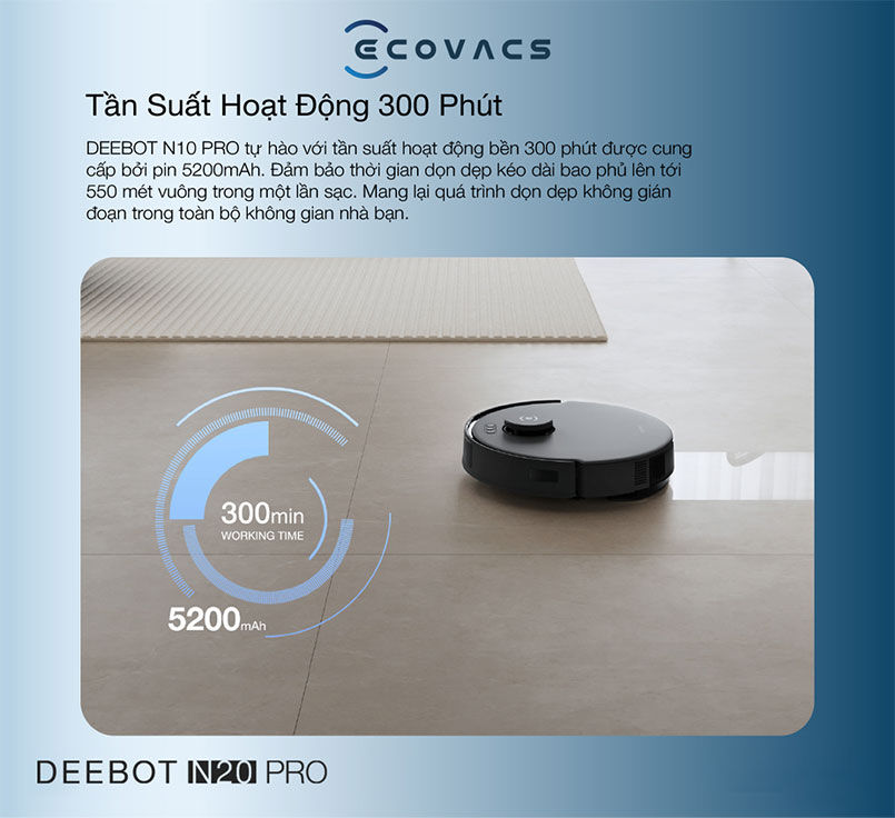 robot hút bụi lau nhà ecovacs deebot n20 pro