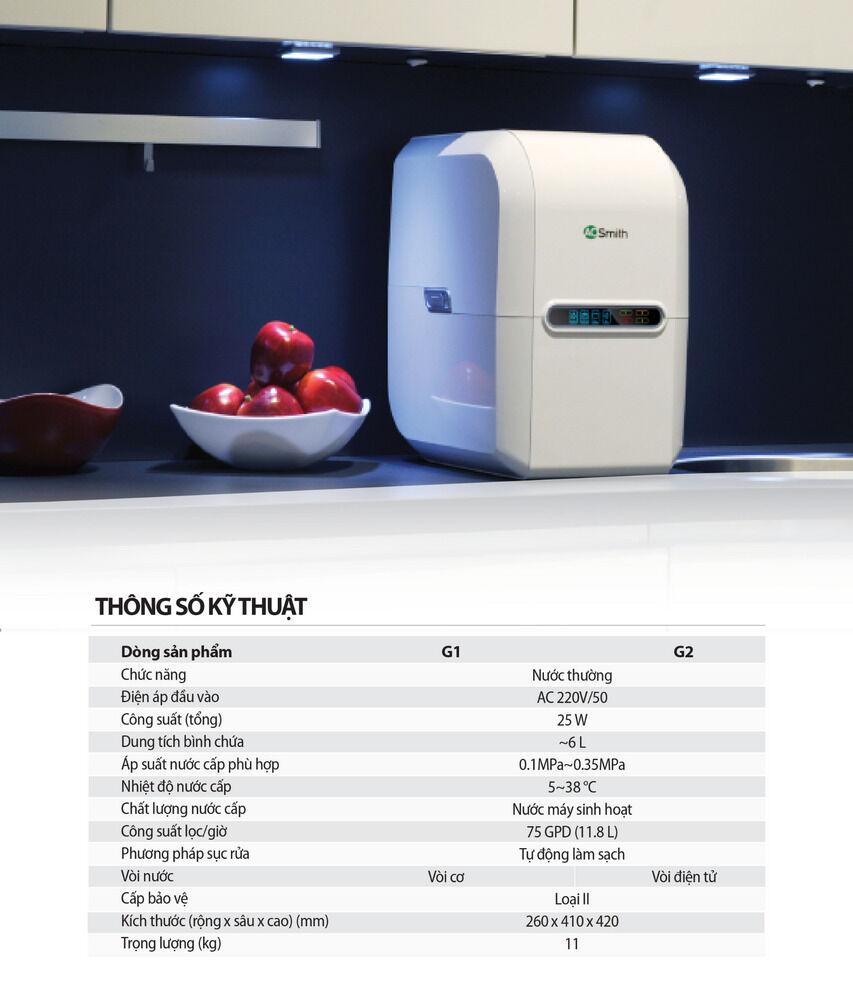 máy lọc nước a. o. smith g1