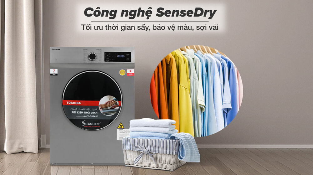 Máy sấy thông hơi 7 kg Toshiba TD-H80SEV(SK) - Công nghệ sấy máy sấy thông hơi 7 kg toshiba td-h80sev(sk) - công nghệ sấy