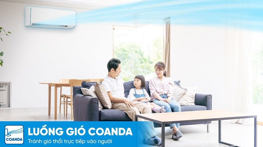 Máy lạnh Daikin Inverter 1 HP ATKF25YVMV - Luồng gió thoải mái Coanda máy lạnh daikin inverter 1 hp atkf25yvmv - luồng gió thoải mái coanda