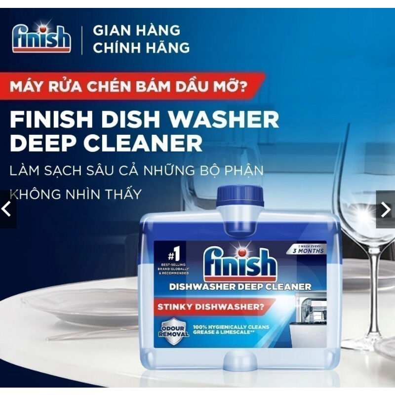 Túi 100Viên Rửa Bát Finish AllinOne+Nước Làm Bóng Finish 500ml+Dung Dịch Vệ Sinh Máy Finish 250ml