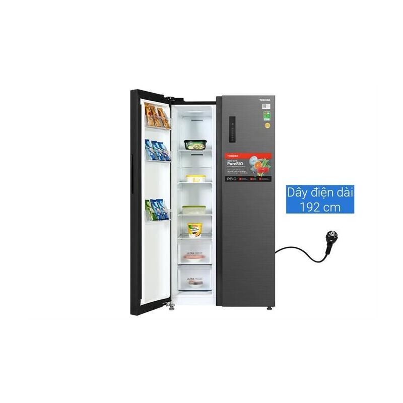 Tủ lạnh Toshiba Inverter 555 lít Side By Side GR-RS696WI-PMV(60)-AG