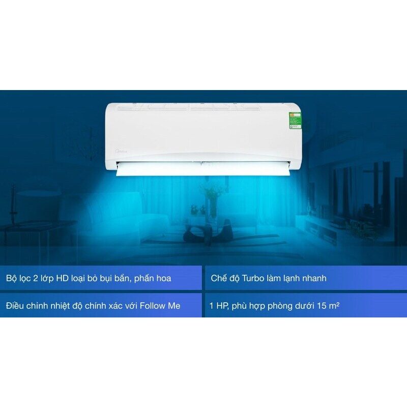 Điều hòa Midea 1 chiều 9.000BTU MSAFII-10CRN8